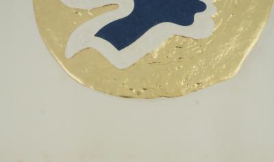 Georges BRAQUE : Médaillon en bleu - Gravure réhaussée à l'or 2