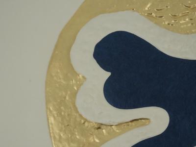 Georges BRAQUE : Médaillon en bleu - Gravure réhaussée à l'or 2