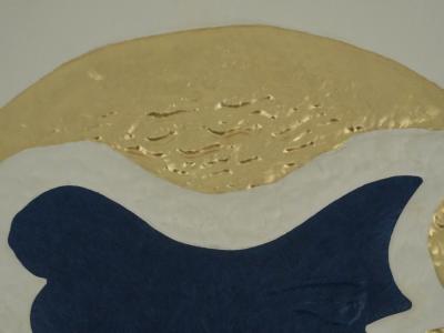 Georges BRAQUE : Médaillon en bleu - Gravure réhaussée à l'or 2