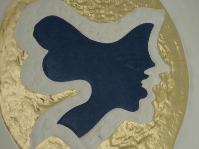 Georges BRAQUE : Médaillon en bleu - Gravure réhaussée à l'or 2