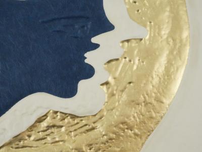 Georges BRAQUE : Médaillon en bleu - Gravure réhaussée à l'or 2