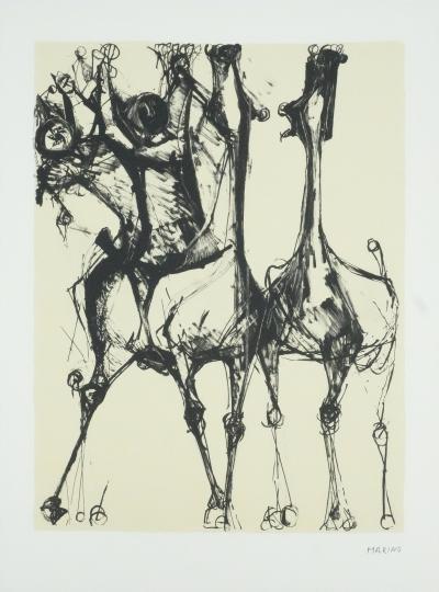 Marino MARINI : Les cavaliers, Lithographie 2
