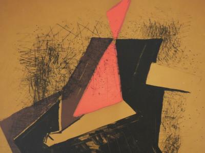 Marino MARINI : Cavalier sur fond ocre, Lithographie 2