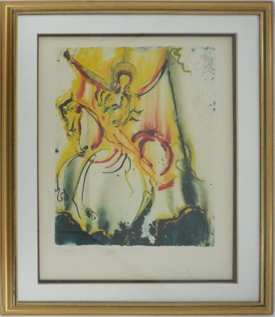 Salvador DALI : Chevalier Triomphant, Lithographie originale signée 2