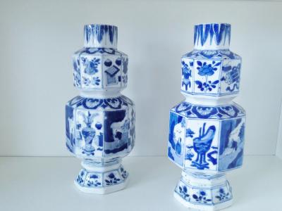 CHINE fin du XIXème Siècle Paire de vases octogonaux 2