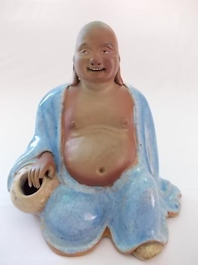 Chine - Bouddha Putaï en grès émaillé 2