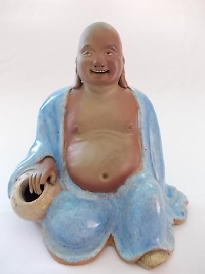 Chine - Bouddha Putaï en grès émaillé - XXème siècle 2