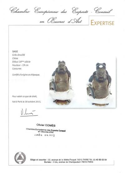 Chine - Sage en grès émaillé, début du XXème siècle 2