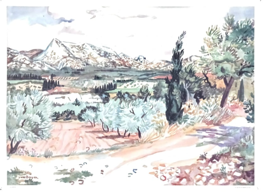 Yves BRAYER Le Mas de Mejean aux Beaux Lithographie Art Moderne