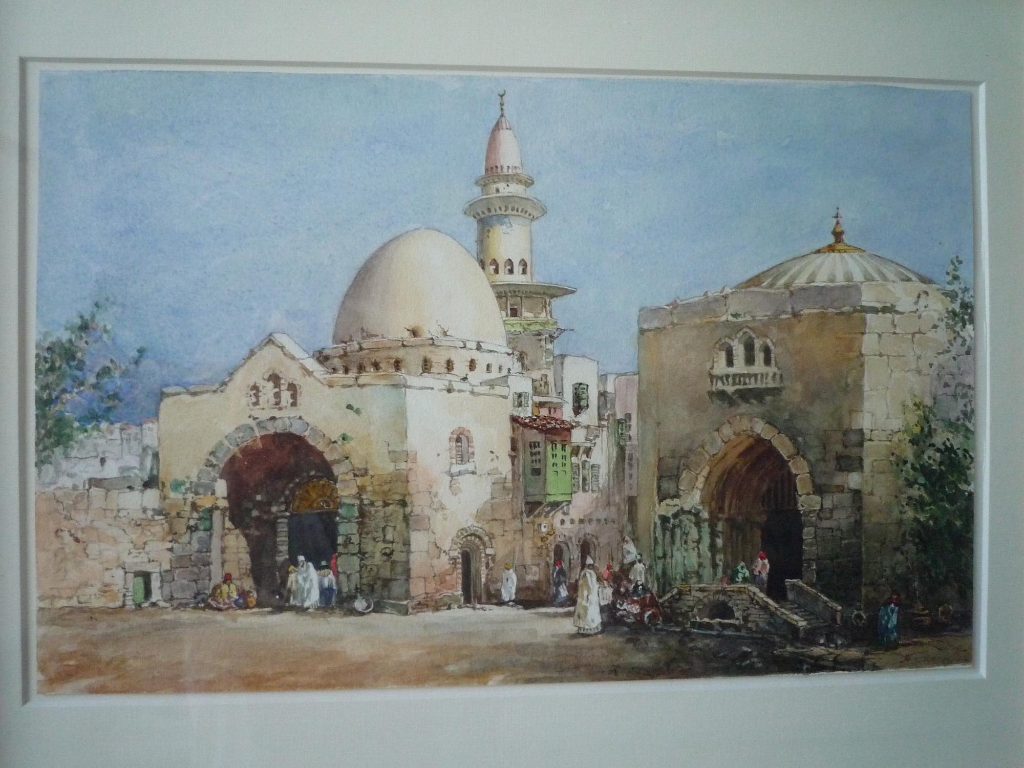 Aquarelle Signée Début XXème - Village Fortifié Du Maghreb (Maroc ?), Paysage Afrique