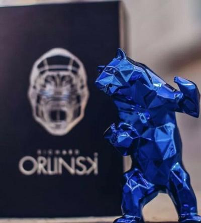 Richard ORLINSKI- Le Bear Spirit (Blue Edition)  - Sculpture 2