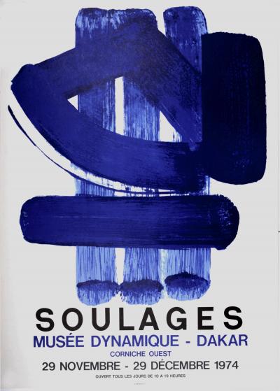 Pierre Soulages - Musée Dynamique-Dakar, 1974 - Affiche lithographique