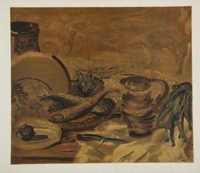 André DERAIN (d’après) - Nature morte aux poissons - Lithographie 2