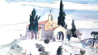 Yves BRAYER - La Chapelle Saint-Sixte à Eygalières - Lithographie 2