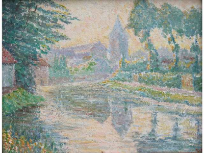 Yvonne SERRUYS 1874-1953 Menin 5 heures le soir, Menin juillet 6 heures matin Paire de tableaux 2