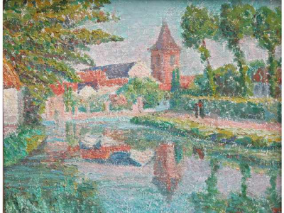 Yvonne SERRUYS 1874-1953 Menin 5 heures le soir, Menin juillet 6 heures matin Paire de tableaux 2