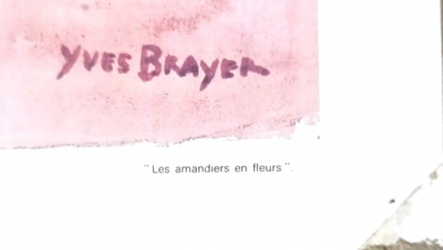 Yves BRAYER - Les amandiers en fleurs - Lithographie 2
