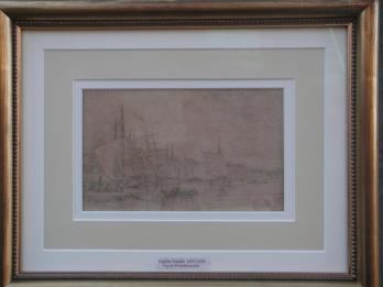 Eugène BOUDIN (1824-1898) - Port de Trouville, Dessin original 2
