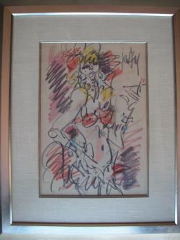 Gen PAUL - Femme à la cigarette - Dessin 2