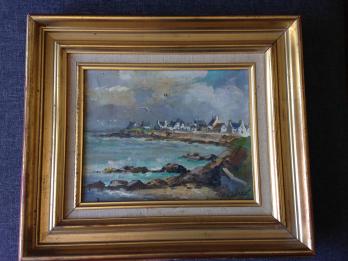 Edouard LE SAOUT - Paysage maritime, Huile sur toile 2
