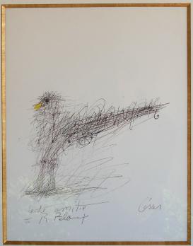 CÉSAR (BALDACCINI César, dit) poulette, dessin à l’encre et rehauts de feutre 2