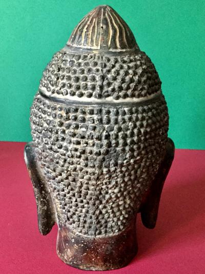 Tête de Bouddha artisanat Khmer en bronze  Cambodge 2