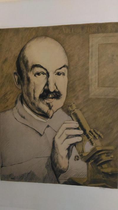 Portrait de Victor Morax, gravure signée dans la planche 2