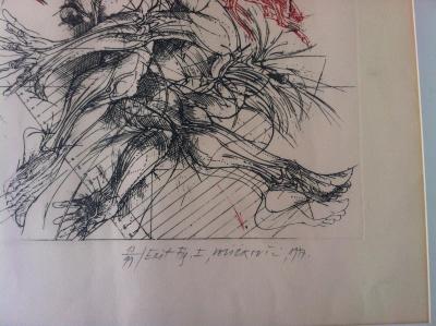 Lithographie Vladimir Velickovic Exit 1977 2