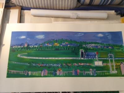 Raoul DUFY (d’après) , Les Courses à Deauville ,  lithographie en couleurs sur vélin 2