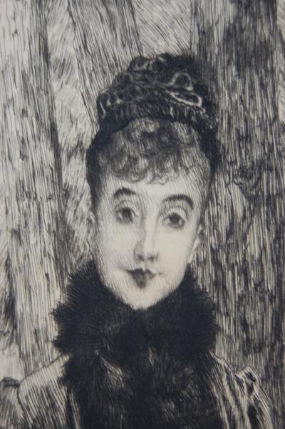 James Tissot - La mystérieuse, Gravure originale, eau-forte 2