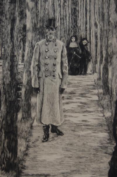 James Tissot - La mystérieuse, Gravure originale, eau-forte 2