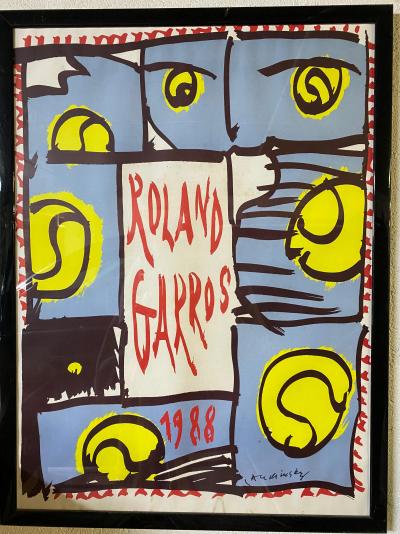 Pierre ALECHINSKY -  Roland Garros, 1988 - Affiche 2