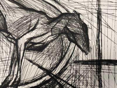 Bernard BUFFET - Le lapin écorché, 1955 - Gravure originale à la pointe sèche 2