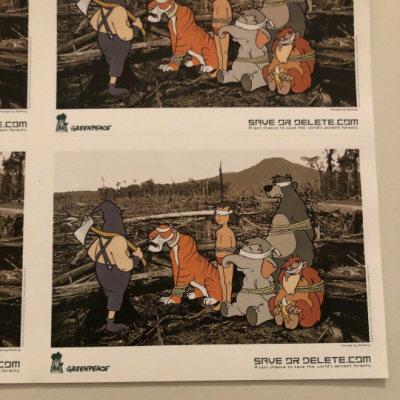Banksy (d’après) - Greenpeace Save Or Delete Set, 2002 - Autocollants et poster 2