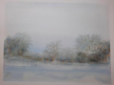 Guy RIBES - Le Lac - Aquarelle 2