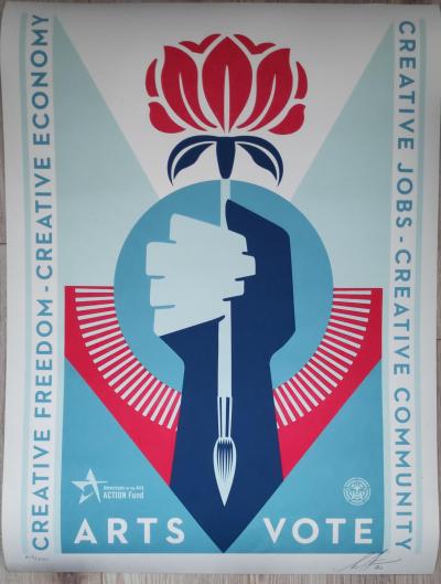 Shepard FAIREY (Obey) - Arts Vote, 2020  - Sérigraphie signée au crayon 2