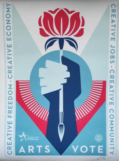 Shepard FAIREY (Obey) - Arts Vote, 2020  - Sérigraphie signée au crayon 2