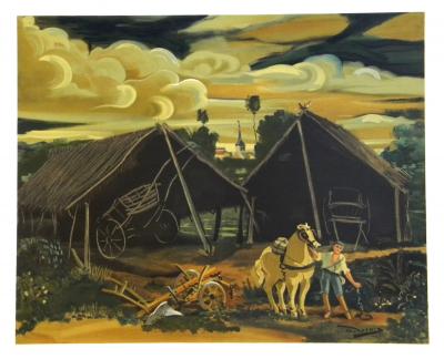 André DERAIN (d’après) - Les deux hangars - Lithographie 2