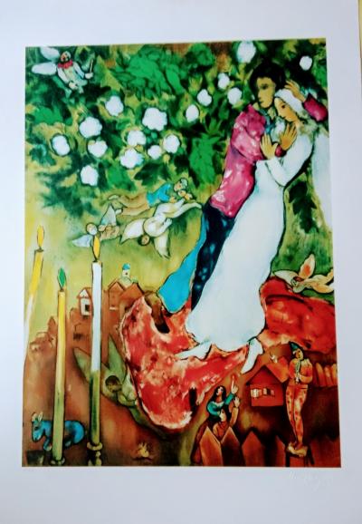 Marc CHAGALL (d’après) - Les trois bougies - Lithographie 2