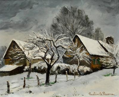 Paul-Emile PISSARRO - Neige à la Serverie - Huile sur toile 2