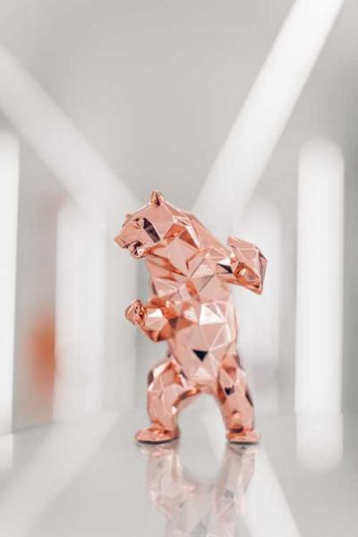 Richard Orlinski - Bear Spirit Gold Pink Edition - Sculpture 2