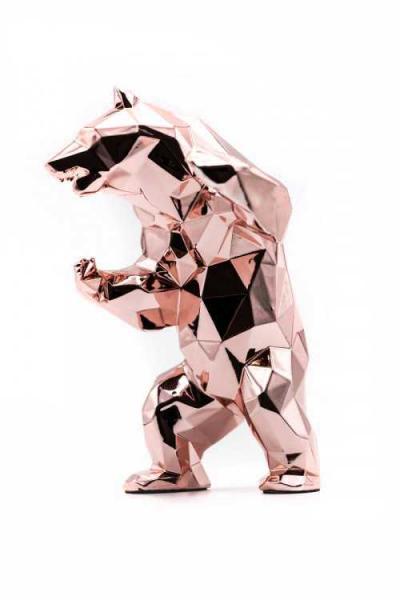 Richard Orlinski - Bear Spirit Gold Pink Edition - Sculpture 2