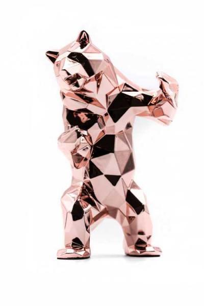 Richard Orlinski - Bear Spirit Gold Pink Edition - Sculpture 2