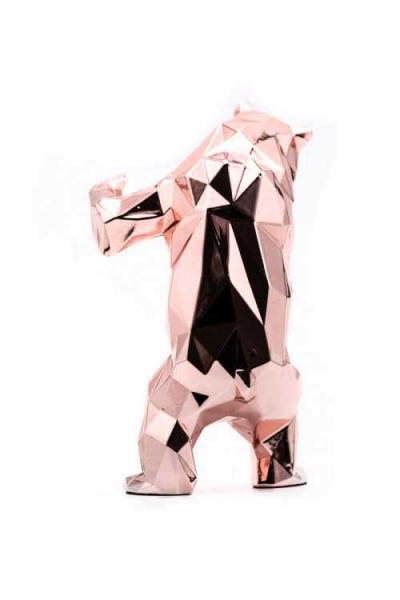 Richard Orlinski - Bear Spirit Gold Pink Edition - Sculpture 2