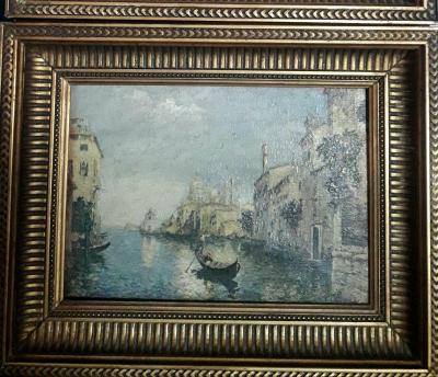 Charles Eugène Cousin (XIX-XXE) - Vue de Venise - Huile sur toile 2