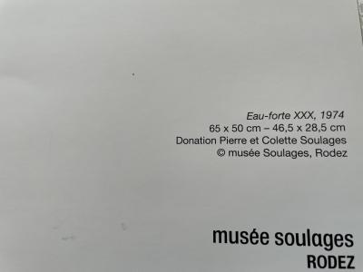 PIERRE SOULAGES (d’après) - AFFICHE D’APRÈS L’EAU FORTE N° XXX 2