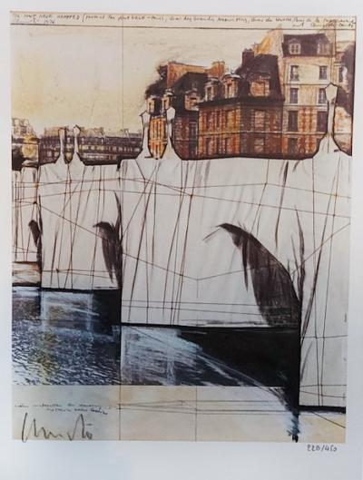 Christo et Jeanne Claude - Le Pont Neuf, 2020 - Edition sur papier Art signée au crayon 2