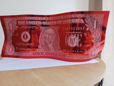 Karl LAGASSE - 1 Dollar Red - Sculpture en aluminium 2