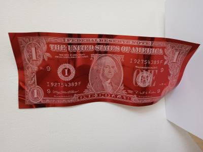 Karl LAGASSE - 1 Dollar Red - Sculpture en aluminium 2
