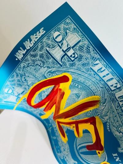 Karl LAGASSE ONE DOLLAR ONE WAY Blues Maldives Sculpture en aluminium 2